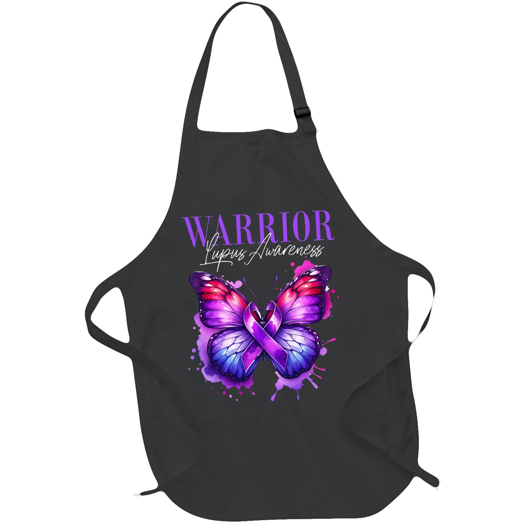 Lupus Awareness Warrior Survivor Purple Butterflies Apron