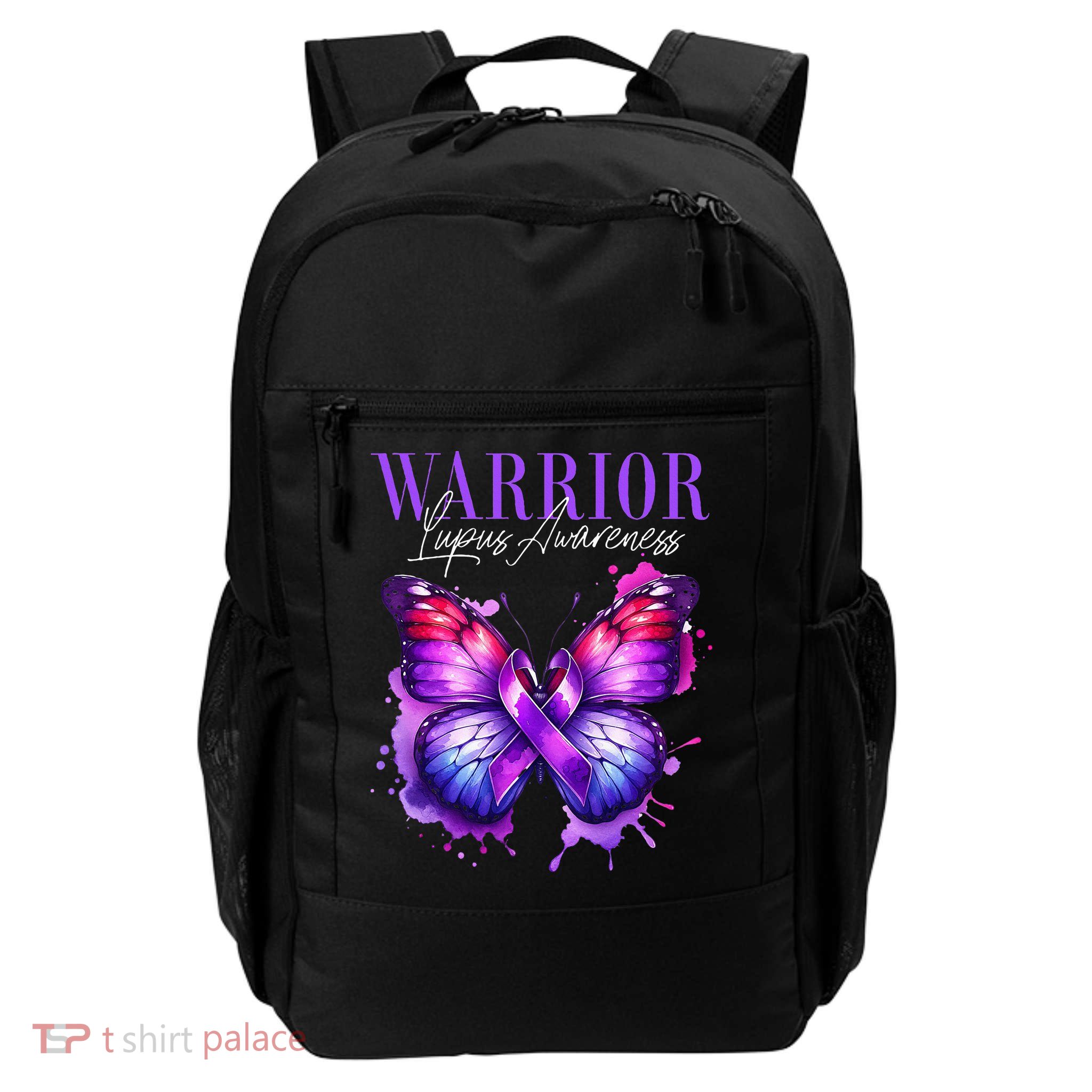 Lupus Awareness Warrior Survivor Purple Butterflies Backpack