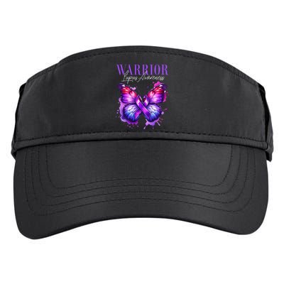 Lupus Awareness Warrior Survivor Purple Butterflies Adult Drive Performance Visor