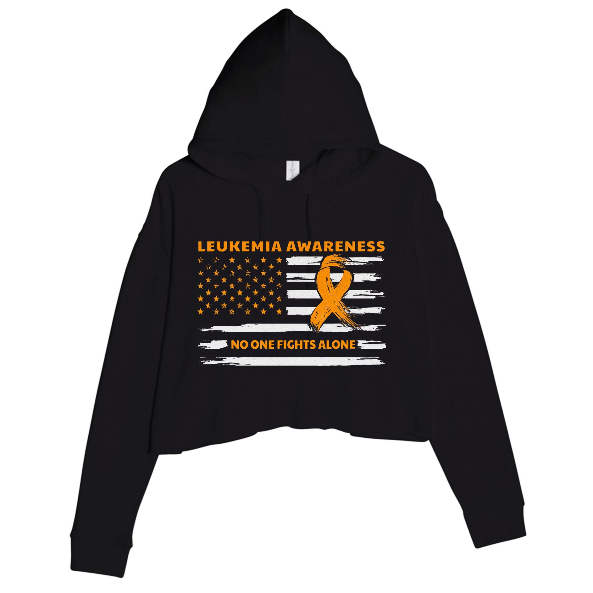 Leukemia Awareness We Fight Cancer Together Cure Leukemia Crop Fleece Hoodie
