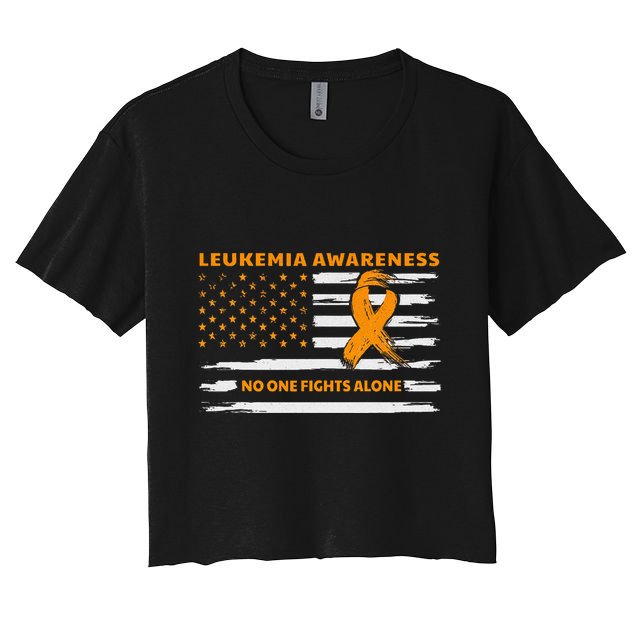 Leukemia Awareness We Fight Cancer Together Cure Leukemia Women's Crop Top Tee