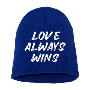 Love Always Wins Gift Short Acrylic Beanie