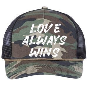 Love Always Wins Gift Retro Rope Trucker Hat Cap