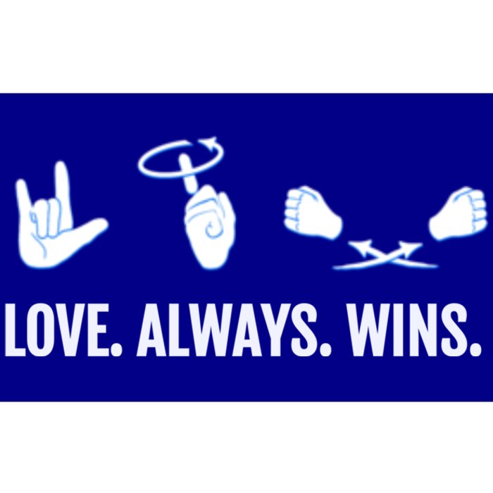 Love Always Wins Asl Deaf Awareness Sign Language Cute Gift Bumper Sticker