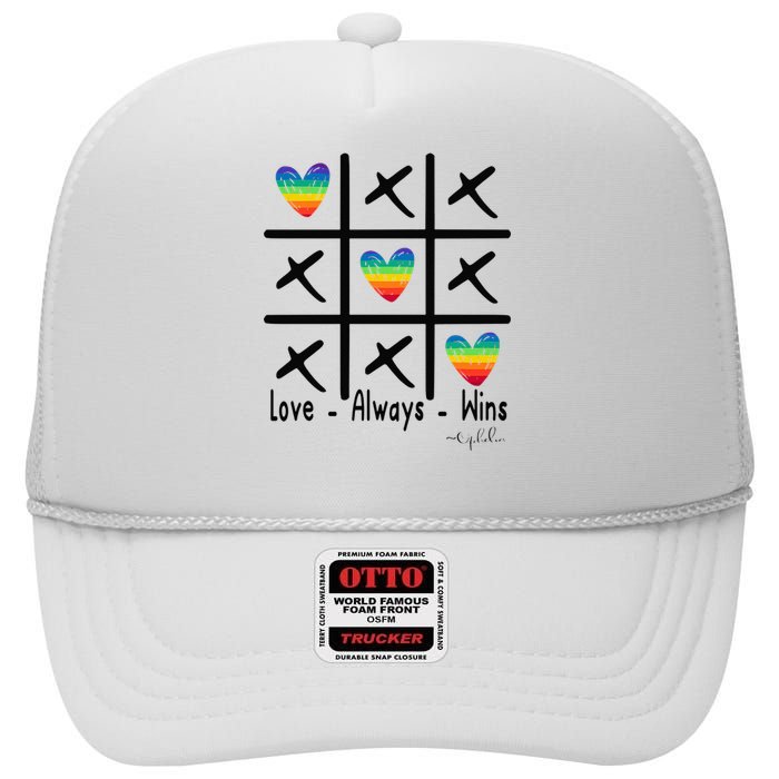 Love Always Wins Rainbow Shoelover99 Merch Ophelia Nichols High Crown Mesh Back Trucker Hat