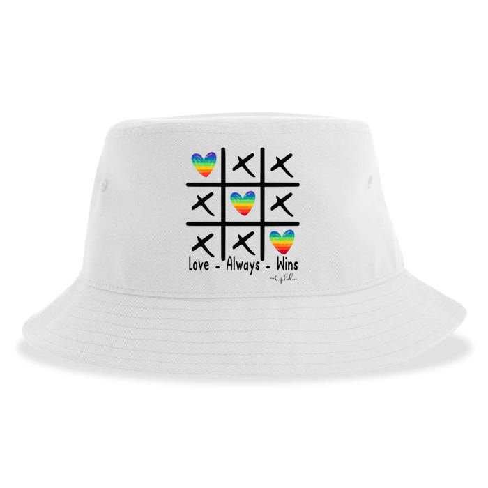 Love Always Wins Rainbow Shoelover99 Merch Ophelia Nichols Sustainable Bucket Hat