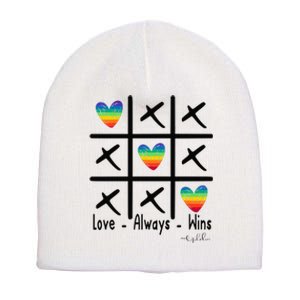 Love Always Wins Rainbow Shoelover99 Merch Ophelia Nichols Short Acrylic Beanie