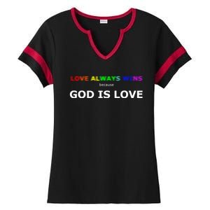 Love Always Wins Because God Is Love Gift Ladies Halftime Notch Neck Tee