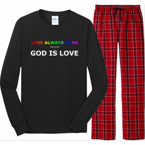 Love Always Wins Because God Is Love Gift Long Sleeve Pajama Set