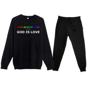 Love Always Wins Because God Is Love Gift Premium Crewneck Sweatsuit Set