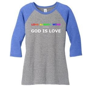 Love Always Wins Because God Is Love Gift Women's Tri-Blend 3/4-Sleeve Raglan Shirt