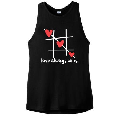 Love Always Wins Inspirational Quote For Believer Of Love Gift Ladies PosiCharge Tri-Blend Wicking Tank