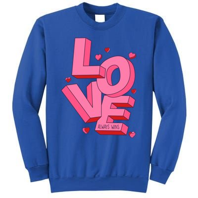 Love Always Wins Modern Valentine Pink Gift Sweatshirt