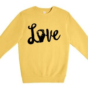 Love Always Wins Gift Asl Gift Teacher Deaf Awareness Gift Premium Crewneck Sweatshirt