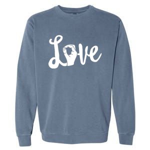 Love Always Wins Gift Asl Gift Teacher Deaf Awareness Gift Garment-Dyed Sweatshirt