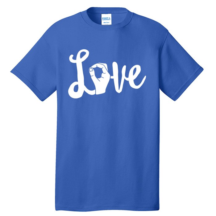 Love Always Wins Gift Asl Gift Teacher Deaf Awareness Gift Tall T-Shirt