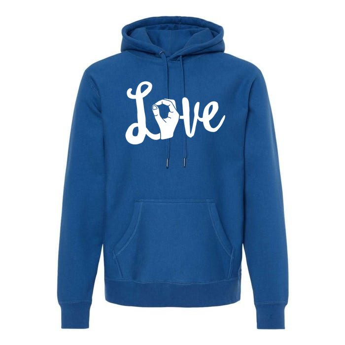 Love Always Wins Gift Asl Gift Teacher Deaf Awareness Gift Premium Hoodie