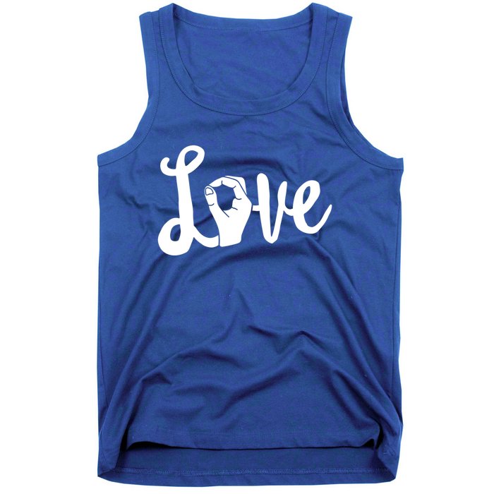 Love Always Wins Gift Asl Gift Teacher Deaf Awareness Gift Tank Top