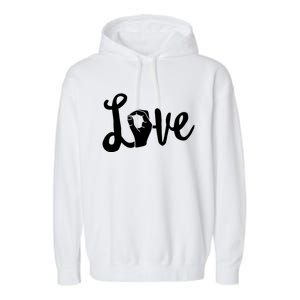 Love Always Wins Gift Asl Gift Teacher Deaf Awareness Gift Garment-Dyed Fleece Hoodie