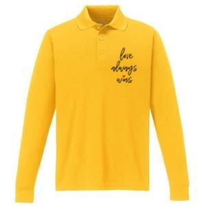 Love Always Wins Gift Performance Long Sleeve Polo