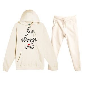 Love Always Wins Gift Premium Hooded Sweatsuit Set