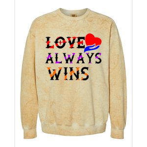 Love Always Wins Valentines Day Tees For Valentine Gift Colorblast Crewneck Sweatshirt