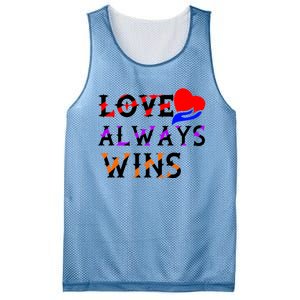 Love Always Wins Valentines Day Tees For Valentine Gift Mesh Reversible Basketball Jersey Tank