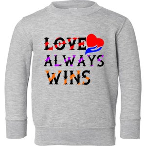 Love Always Wins Valentines Day Tees For Valentine Gift Toddler Sweatshirt