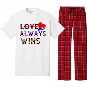 Love Always Wins Valentines Day Tees For Valentine Gift Pajama Set