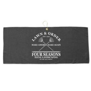 Lawn & Order Make America Rake Again Four Seasons Total Landscaping Large Microfiber Waffle Golf Towel