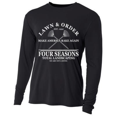 Lawn & Order Make America Rake Again Four Seasons Total Landscaping Cooling Performance Long Sleeve Crew