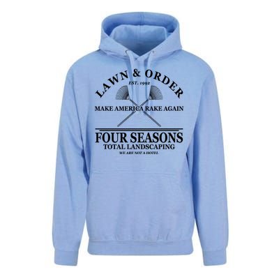 Lawn & Order Make America Rake Again Four Seasons Total Landscaping Unisex Surf Hoodie