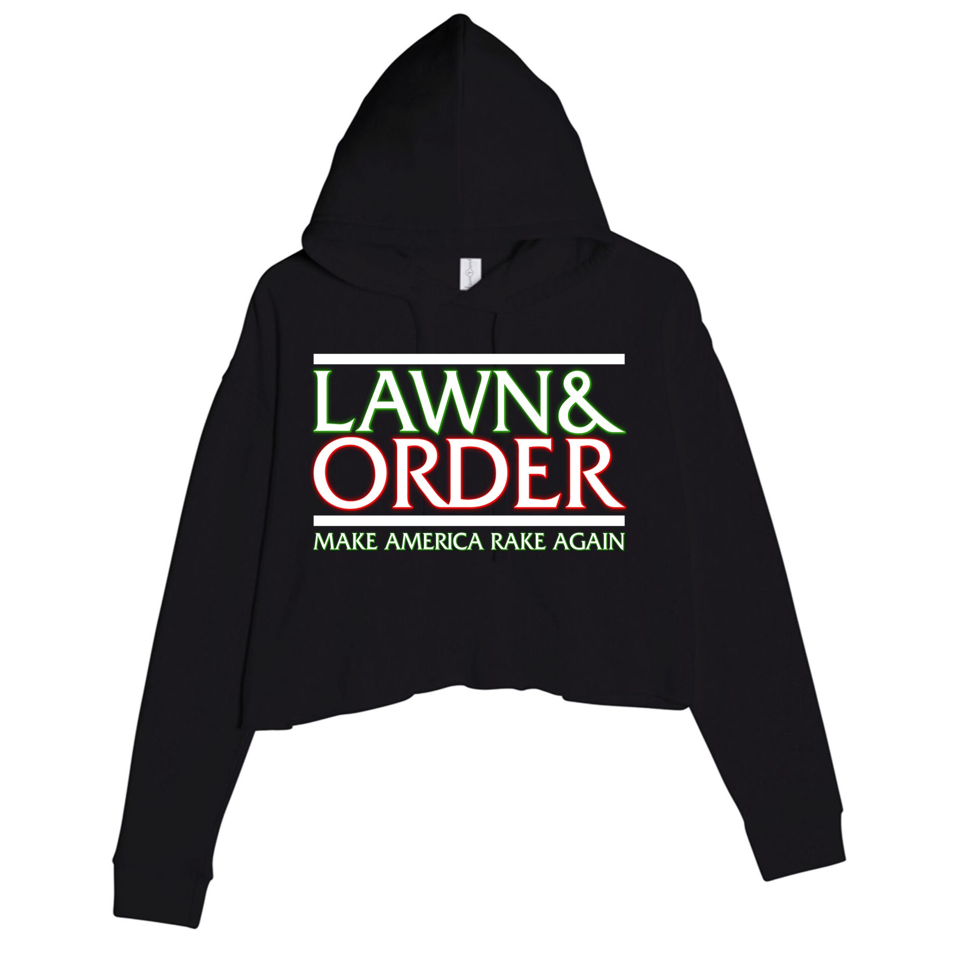 Lawn And Order Make America Rake Again Crop Fleece Hoodie