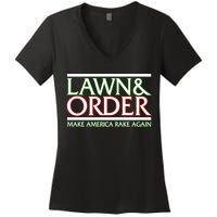 Lawn And Order Make America Rake Again Women's V-Neck T-Shirt