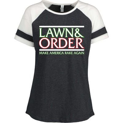 Lawn And Order Make America Rake Again Enza Ladies Jersey Colorblock Tee