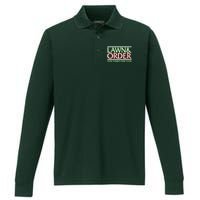 Lawn And Order Make America Rake Again Performance Long Sleeve Polo