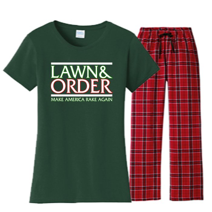 Lawn And Order Make America Rake Again Women's Flannel Pajama Set