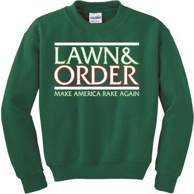 Lawn And Order Make America Rake Again Kids Sweatshirt