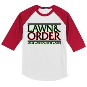 Lawn And Order Make America Rake Again Kids Colorblock Raglan Jersey