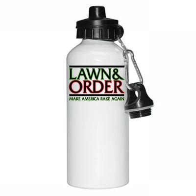 Lawn And Order Make America Rake Again Aluminum Water Bottle