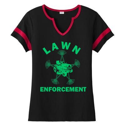 Lawn Enforcement Ladies Halftime Notch Neck Tee