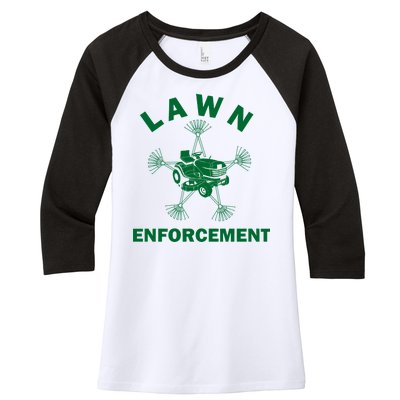 Lawn Enforcement Women's Tri-Blend 3/4-Sleeve Raglan Shirt