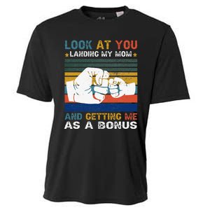 Look At You Landing My Mom Getting Me As A Bonus Funny Dad Cooling Performance Crew T-Shirt