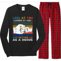 Look At You Landing My Mom Getting Me As A Bonus Funny Dad Long Sleeve Pajama Set