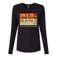 Look At You Landing Our Mom And Getting Us As A Bonus Womens Cotton Relaxed Long Sleeve T-Shirt