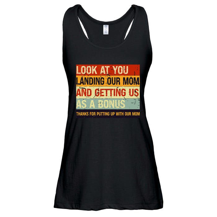 Look At You Landing Our Mom And Getting Us As A Bonus Ladies Essential Flowy Tank