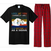 Look At You Landing My Mom Getting Me As A Bonus Funny Dad Pajama Set