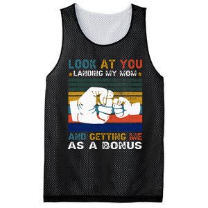 Look At You Landing My Mom Getting Me As A Bonus Funny Dad Mesh Reversible Basketball Jersey Tank