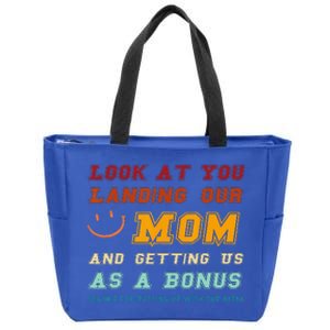 Look At You Landing Our Mom And Getting Us As A Bonus Funny Zip Tote Bag