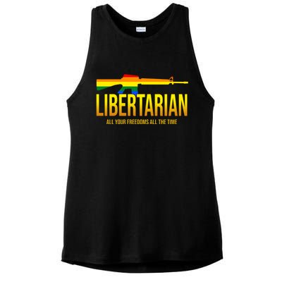 Libertarian All Your Freedoms All The Time Ladies PosiCharge Tri-Blend Wicking Tank